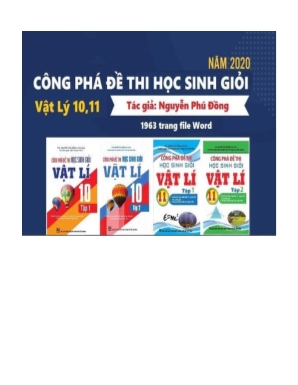 Công phá đề thi học Sinh giỏi Vật lý 10, 11 - Chuyên đề 2 Công và công suất. Định luật bảo toàn công - Nguyễn Phú Đồng